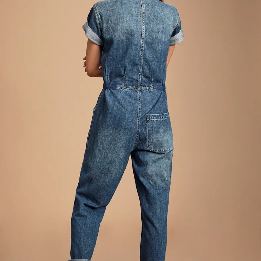 Pistola Grover Jumpsuit - Medium Denim Coverall Utility Boiler Suit SZ Small👖💙 - Picture 8 of 8